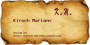 Kirsch Mariann névjegykártya